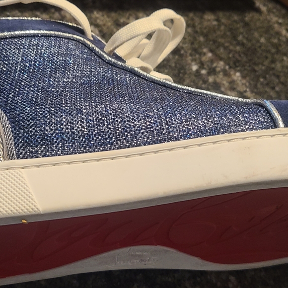Christian Louboutin Blue and White Sneakers - Picture 1 of 4